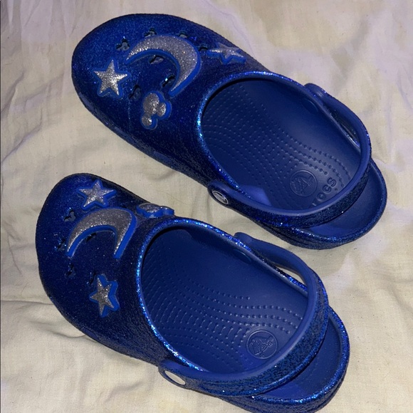 CROCS Shoes - HP🎊Disney Make a Wish Blue Glitter Crocs